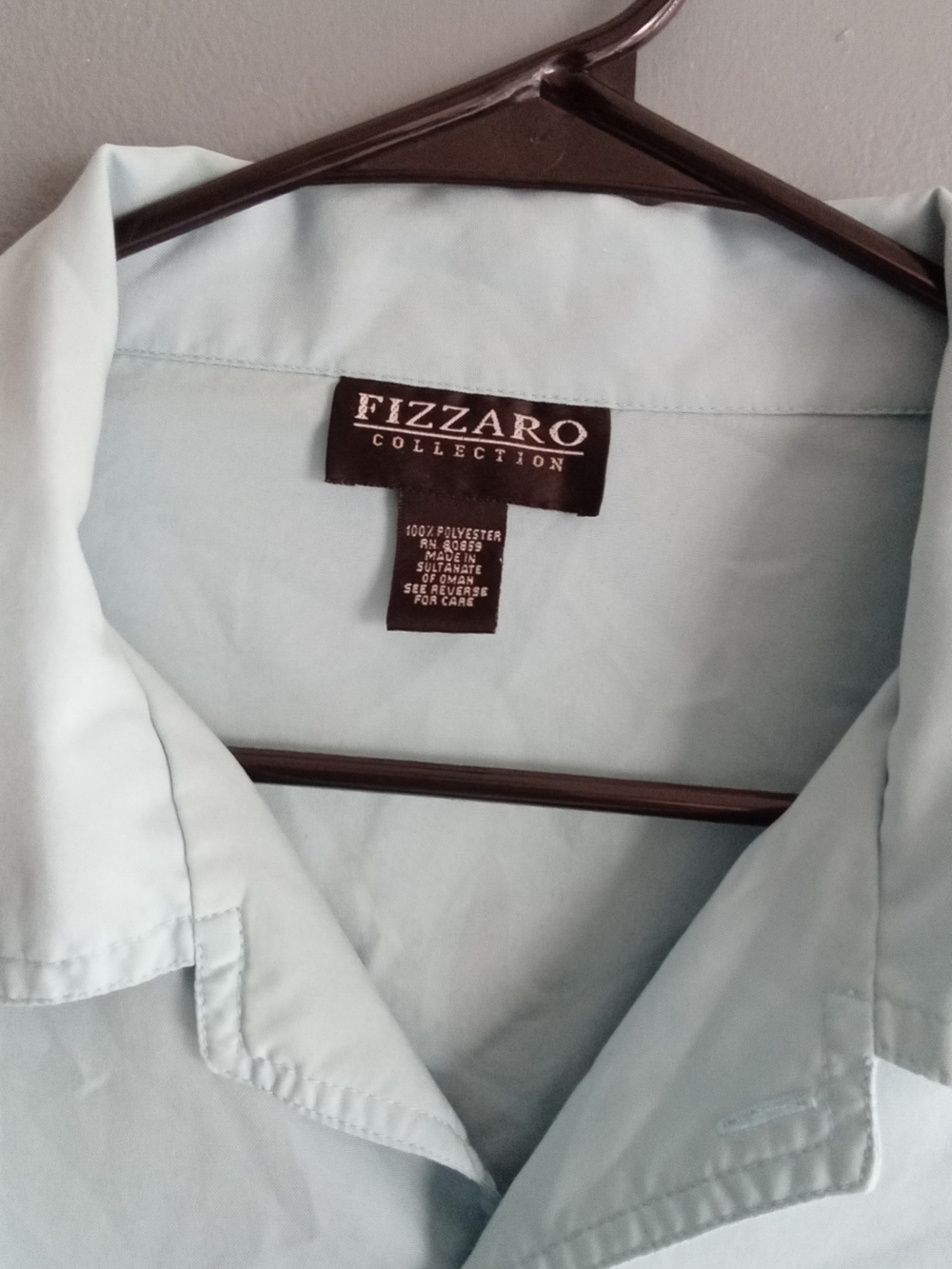Fizzaro Collection Mens Light Blue Sunburst Embroidered Short Sleeve Shirt XL - Picture 5 of 7